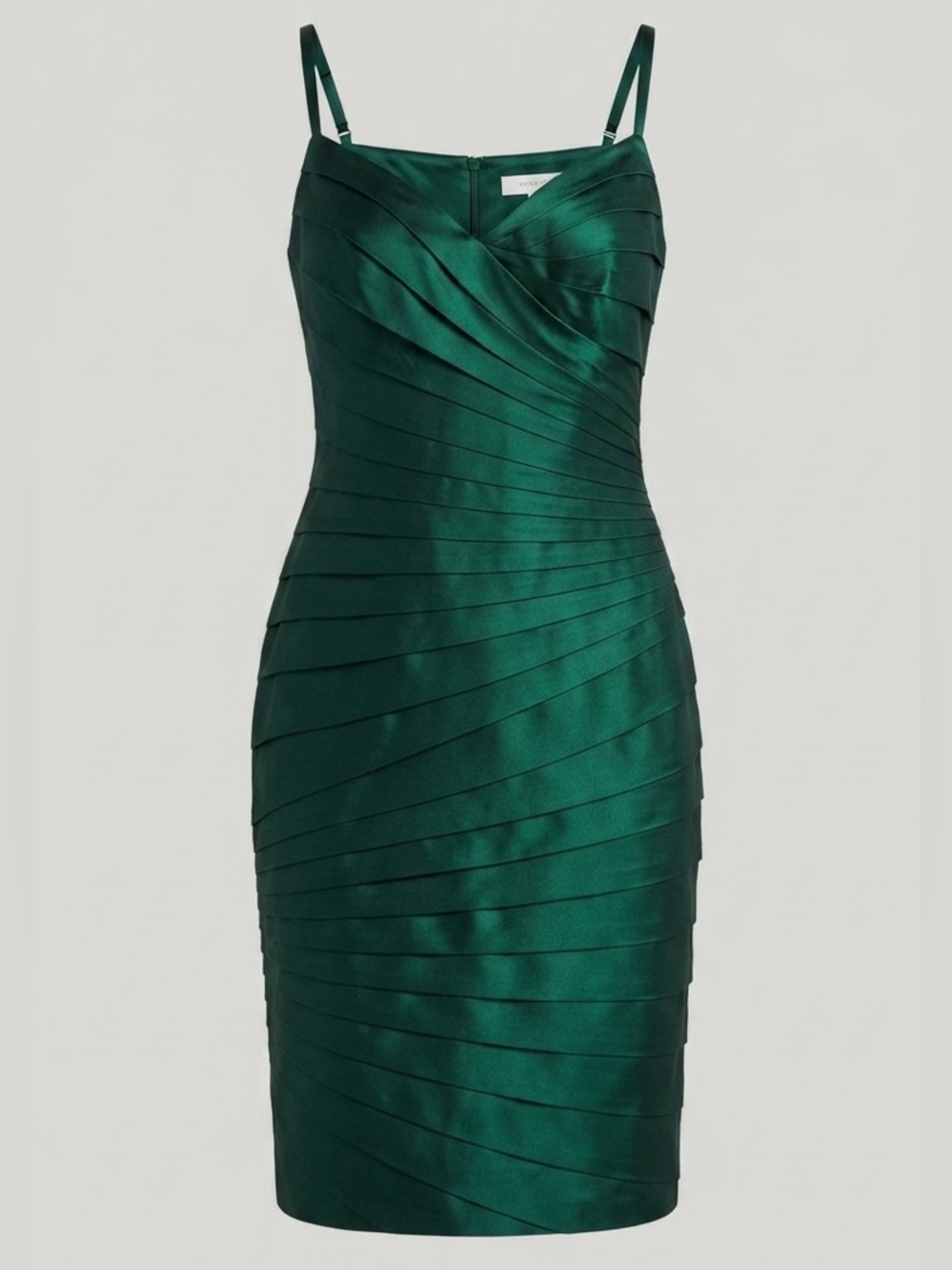 Terani Couture Emerald Green Pleated Cocktail Dress - Size US 8 - Wedding Guest